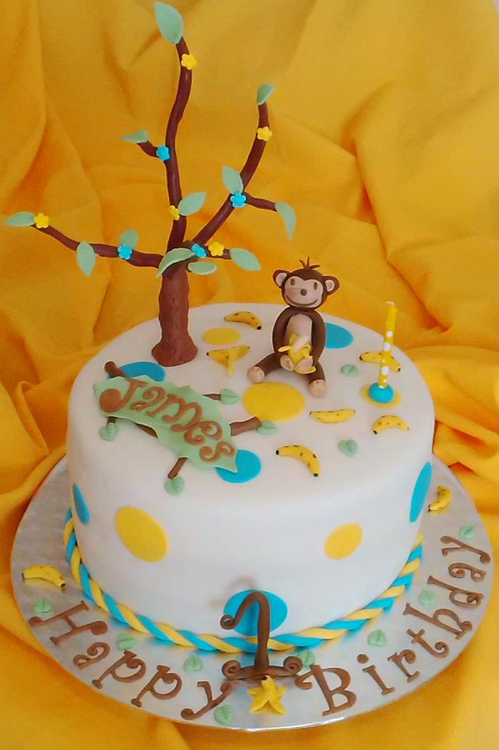 1st Birthday Cute Monkey Cake (Oct 2014)