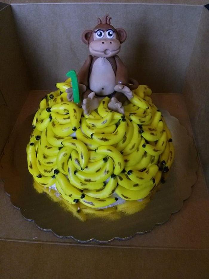 1st Birthday Monkey Themed Smash Cake