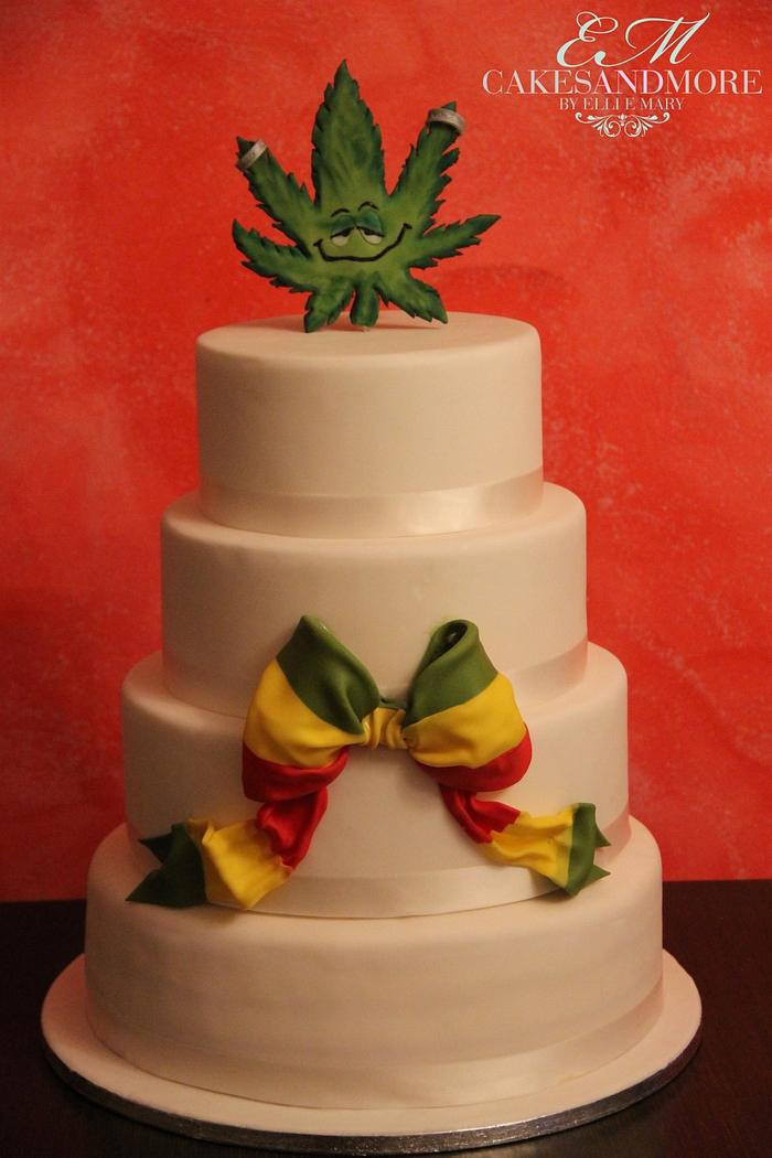 Reggae wedding cake