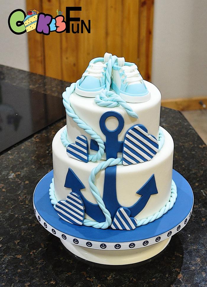 Nautical Themed Baby shower cake 