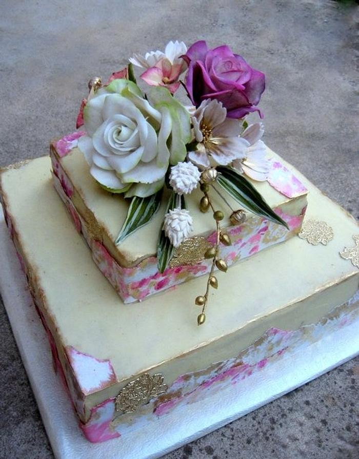 Vintage flower cake