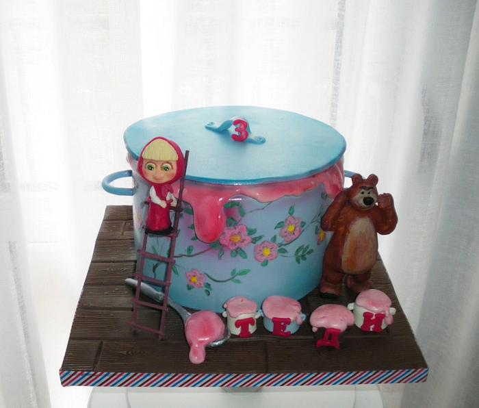 Masha and the bear cake