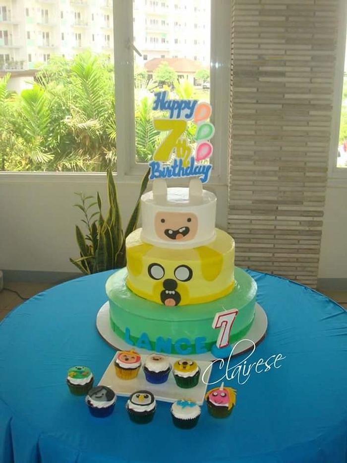  Adventure time themed cake & cupcakes