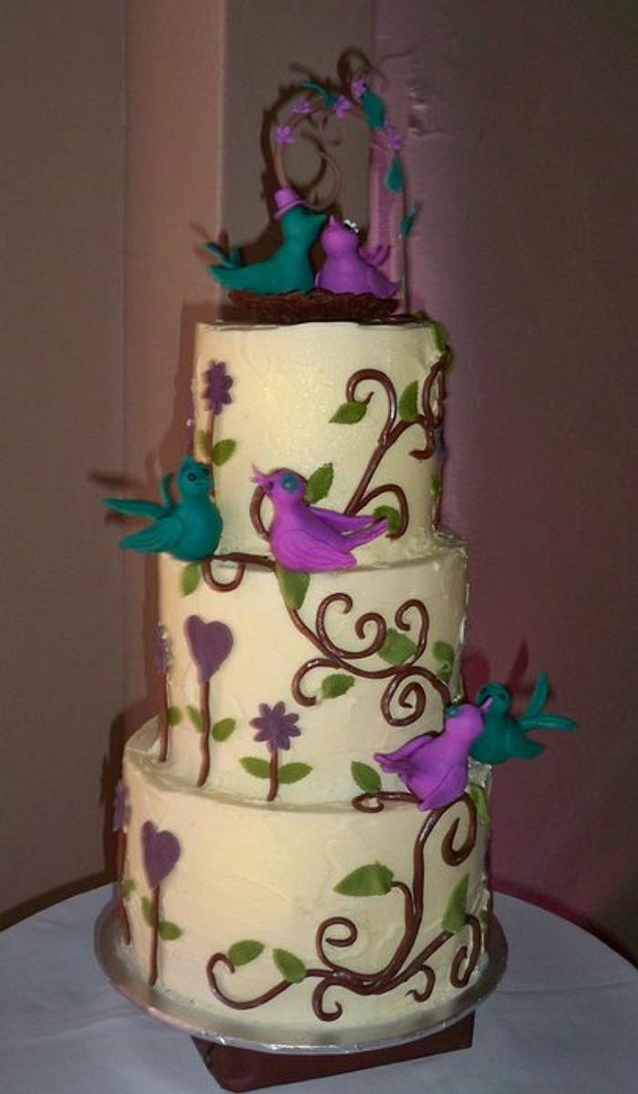 Bird cage wedding cake