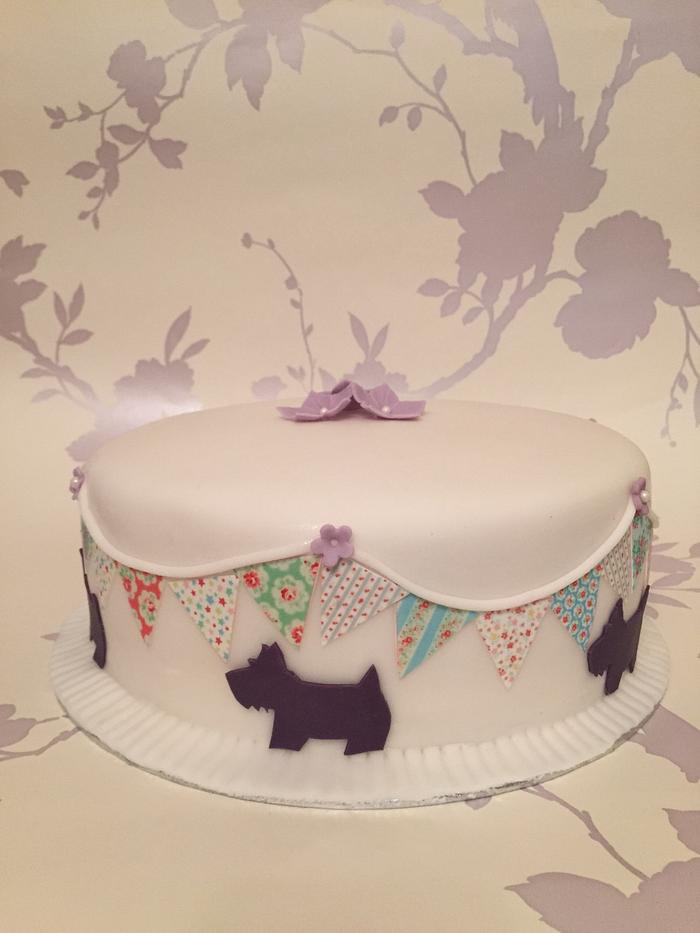 Radley style cake with bunting. 