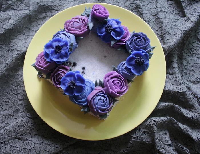 purple flower cake