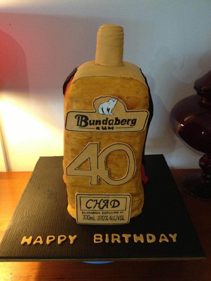 Bunderberg Rum 3d Bottle Cake