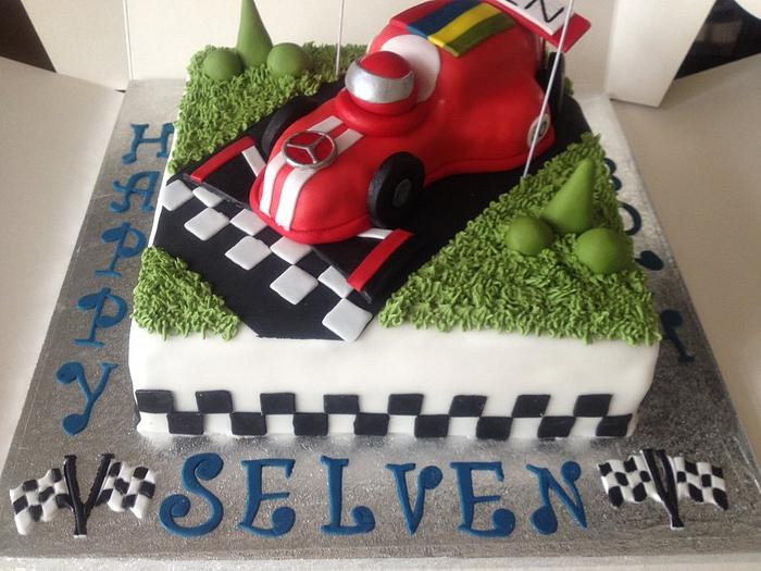 Formula 1 Race Car Cake