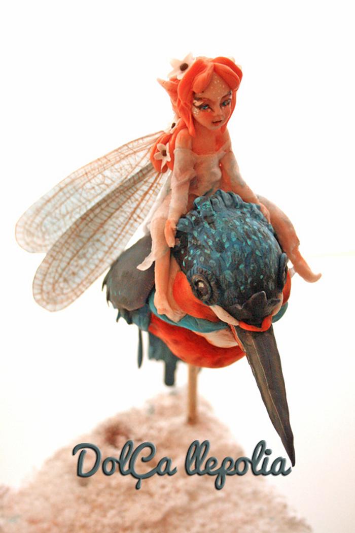 Little fairy on kingfisher, Away with the fairies collaboration