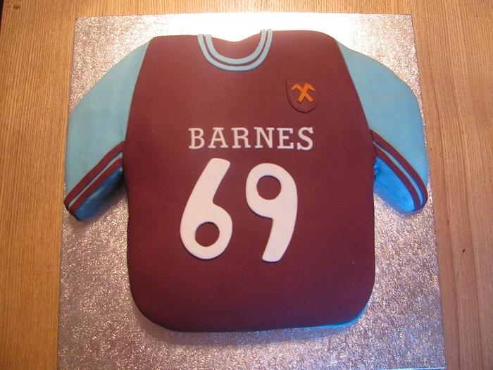 West ham football shirt birthday cake