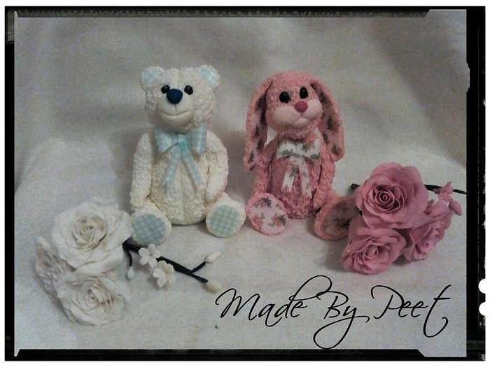 My bear and rabbit with roses