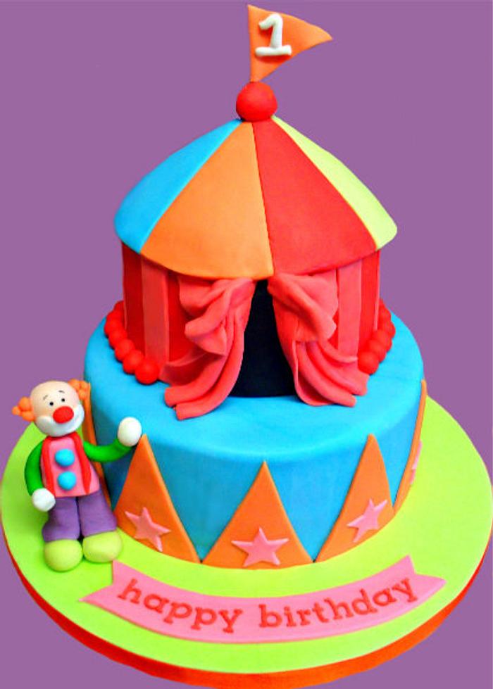 Circus Joint Birthday Cake
