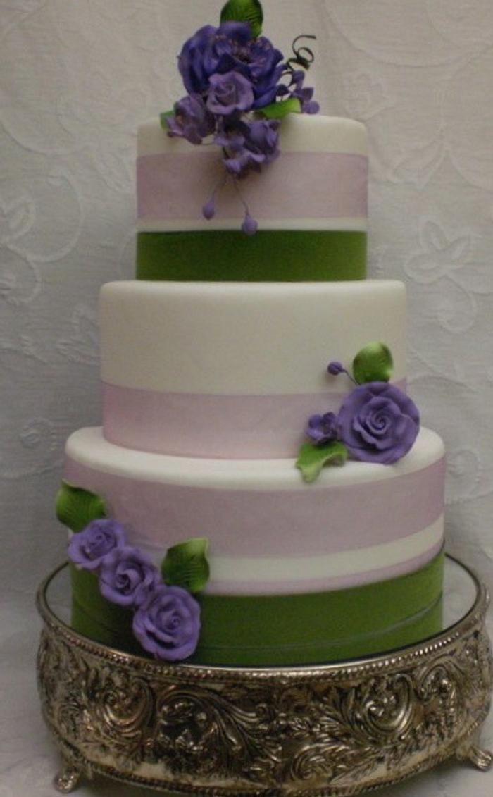 Purple and Green Wedding Cake
