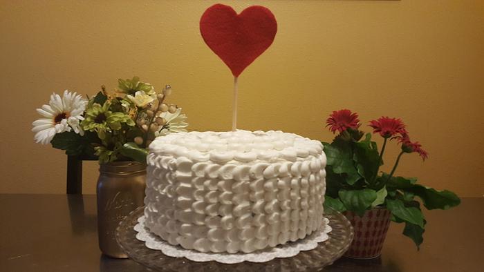 White Petals Anniversary Cake