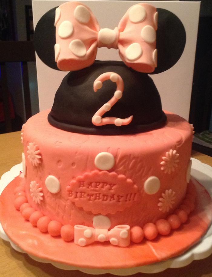 First minnie mouse cake and cupcakes