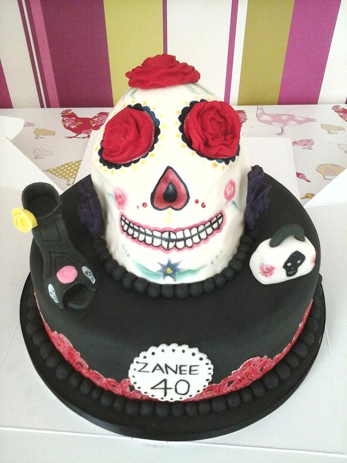 Candy Skull Birthday Cake