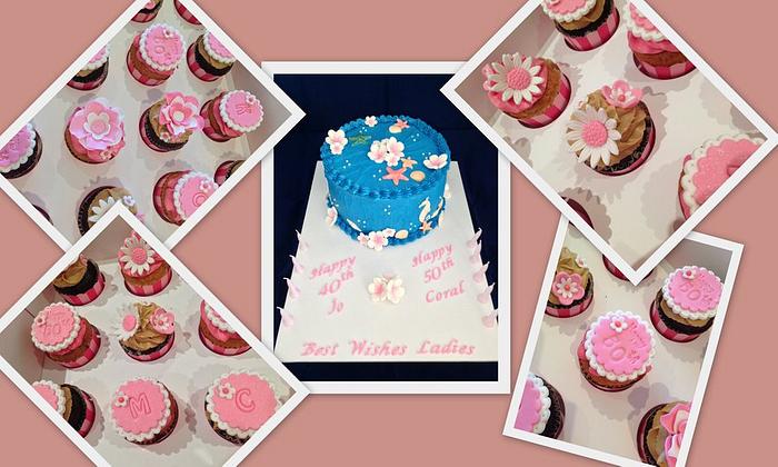 Ladies Birthday Cake & cupcakes 