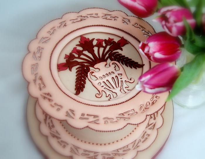 Art Nouveau Valentine cake