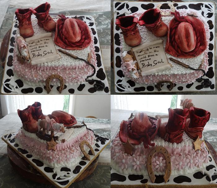 Cowgirl Baby Shower Cake