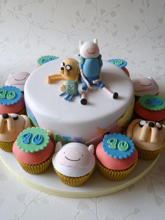 Adventure Time cake and cupcakes