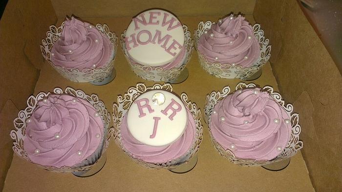 New Home diamond cupcakes with initials