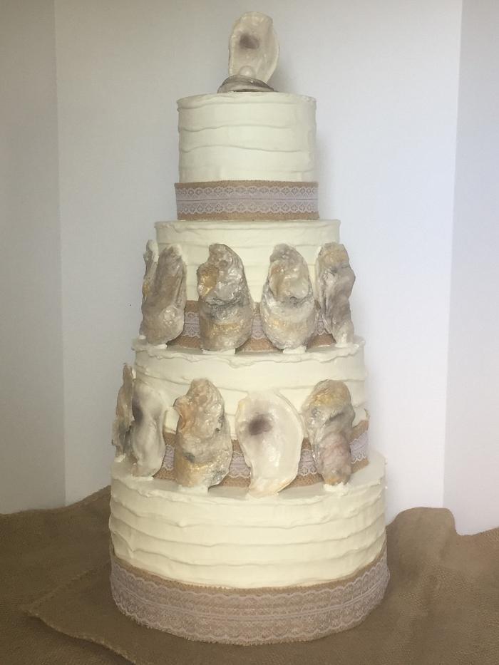Oyster Louisiana style Wedding Cake