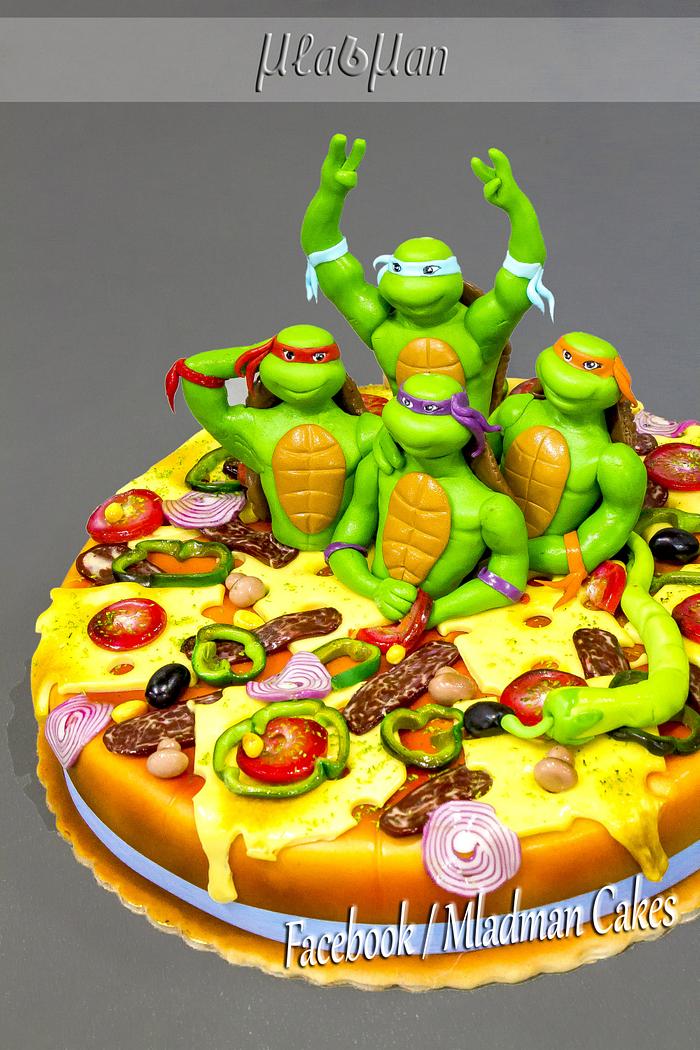 The Turtles Ninja - Pizza Surprise - Decorated Cake by - CakesDecor