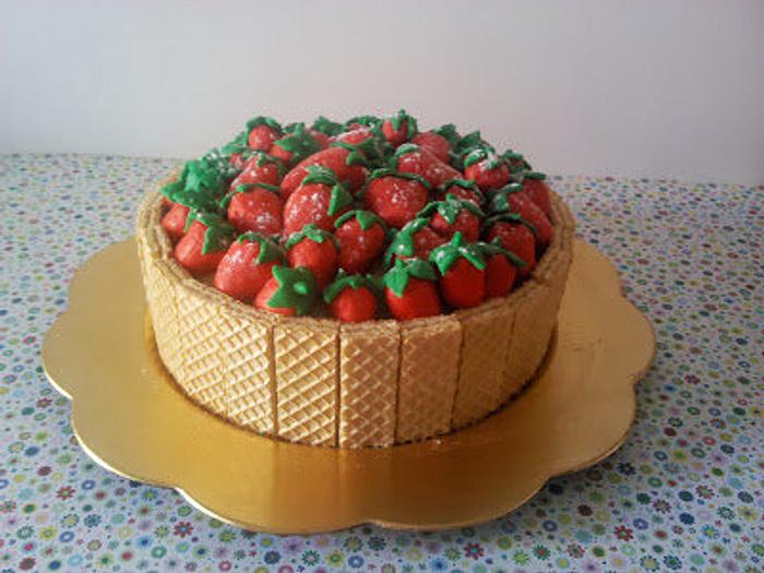 sSrawberries cake