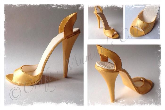 Hand painted Gold Shoe