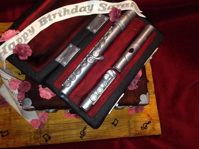 Flute and clarinet case cake