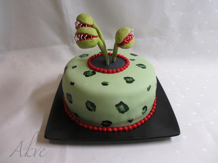 Crazy cake with a fly trap
