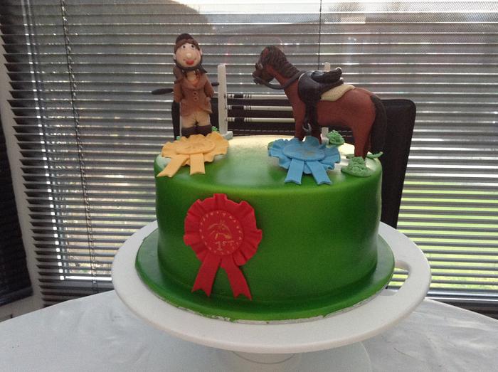 Horse show jumping cake