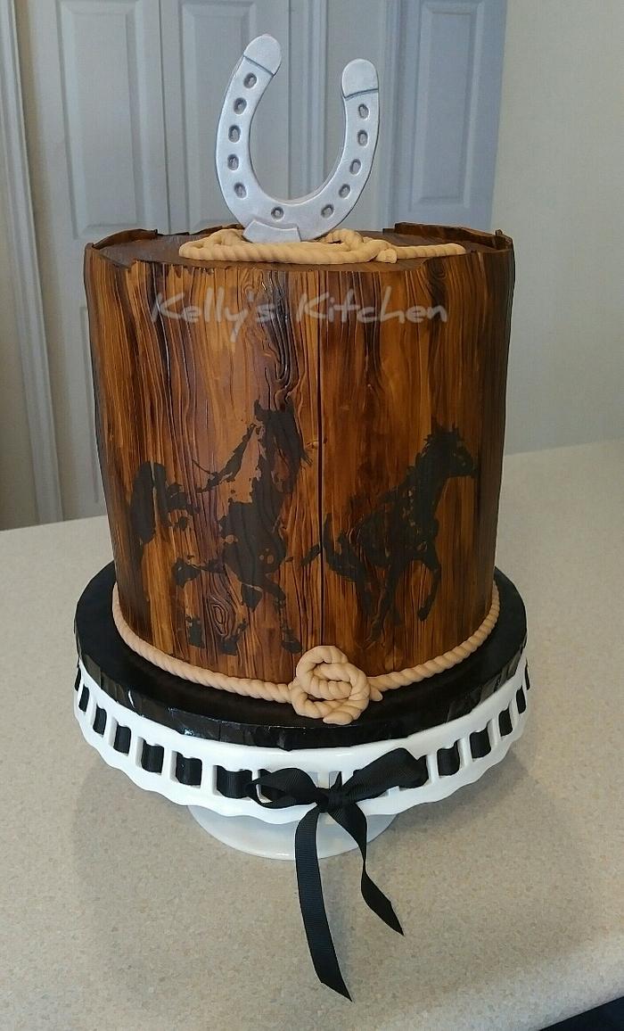 Horse themed birthday cake