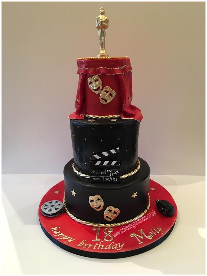 Oscar themed 18th birthday cake