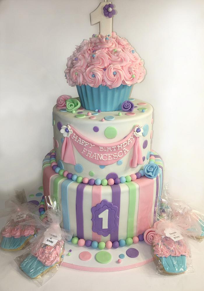 First Birthday Cupcake Cake