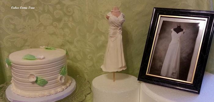 Wedding Dress Shower Cake topper