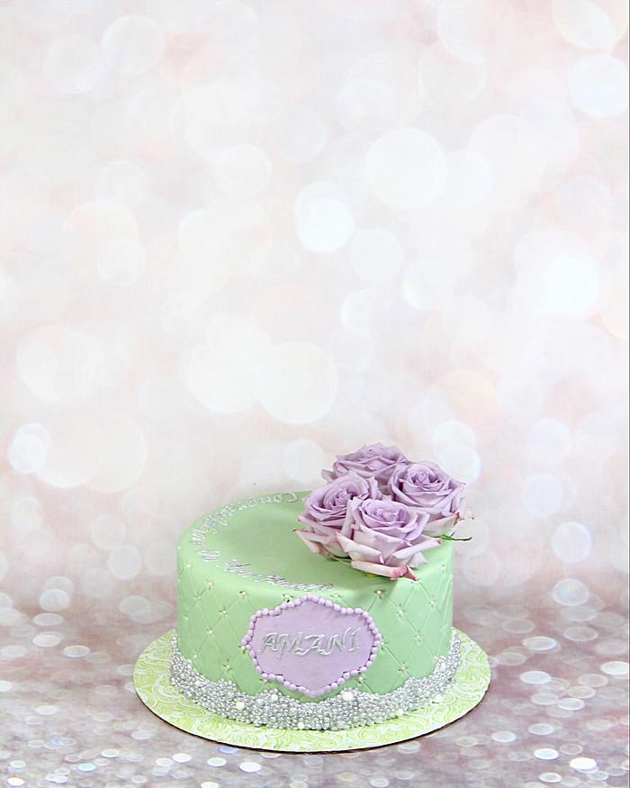 Mint and lavender cake