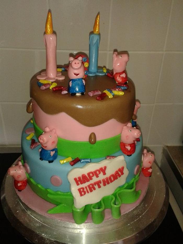 Peppa Pig 2 Tiea cake