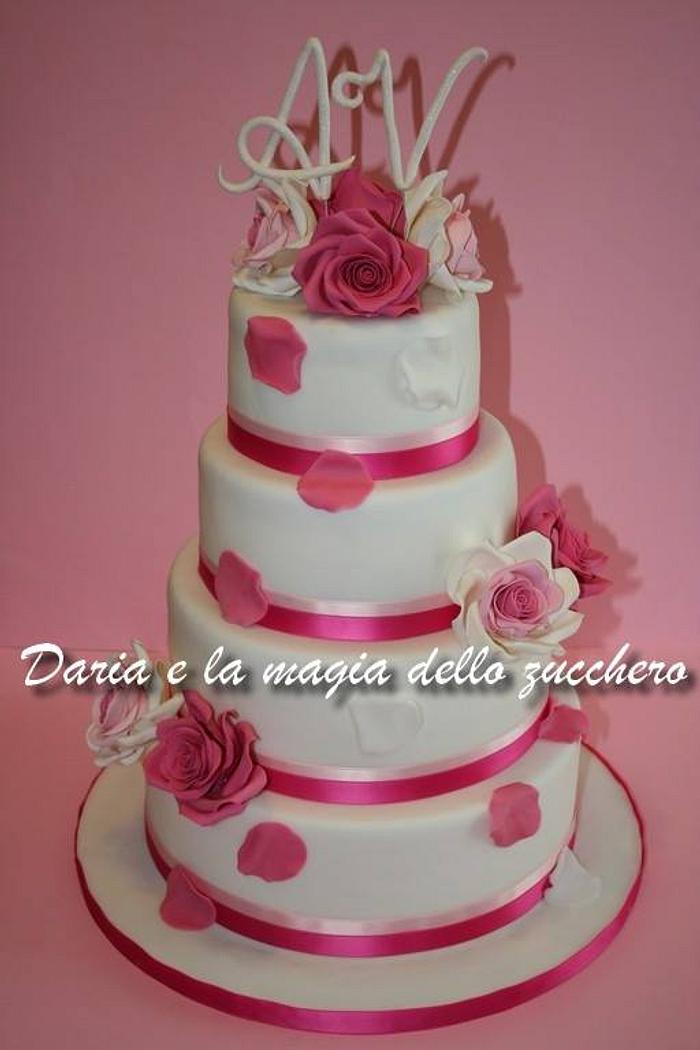 roses wedding cake