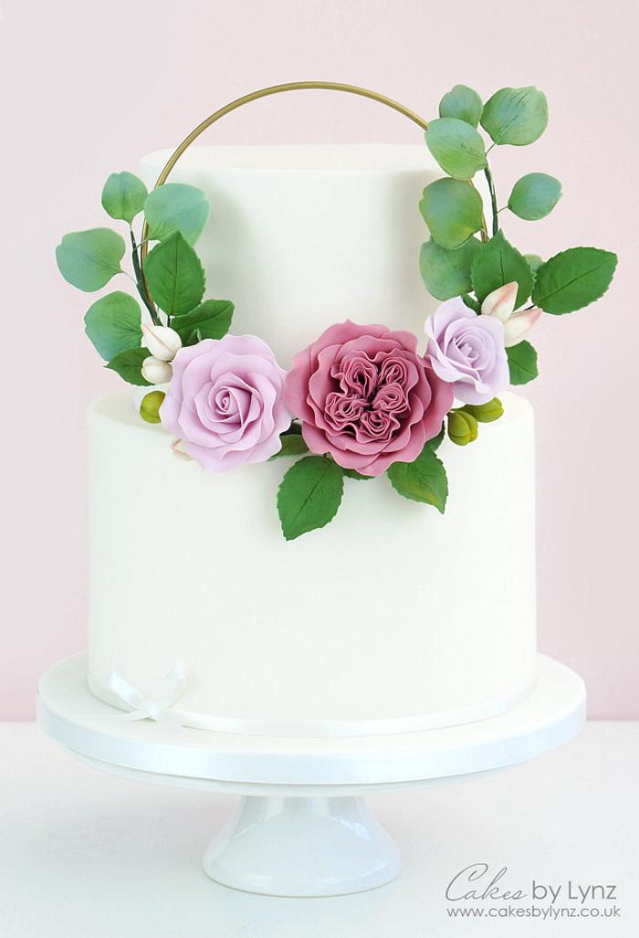 Gumpaste Flower Hoop Cake