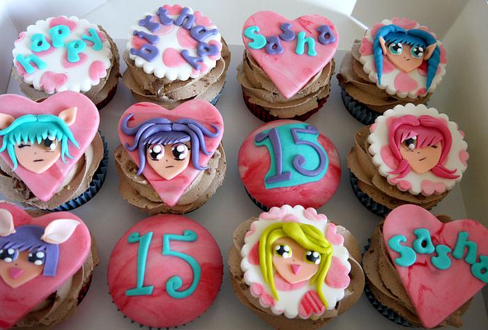 Amazon.com: 24pcs Anime cupcake toppers anime cupcake top childrens party  decoration cartoon party supplie : Grocery & Gourmet Food