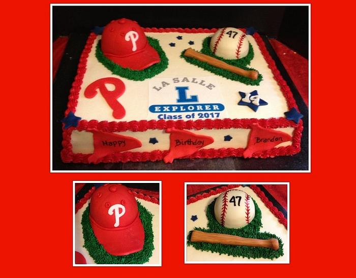 Baseball Themed Sheet Cake