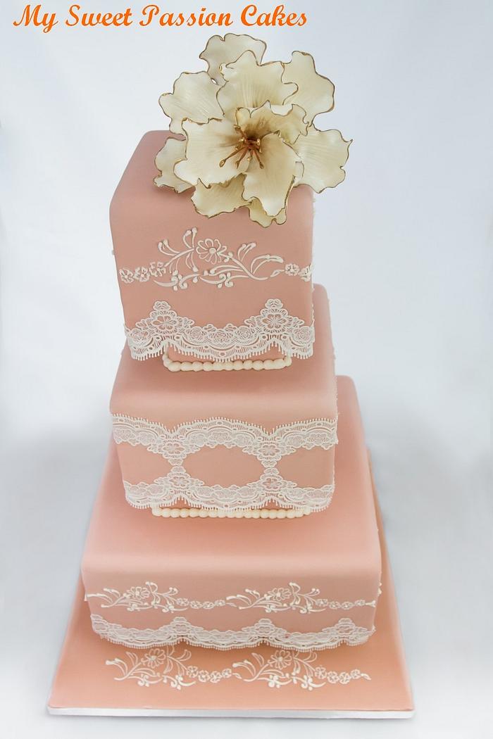 Wedding Cake with lace