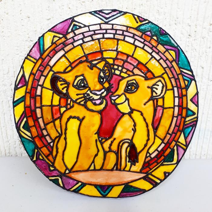 Lion king stained glass