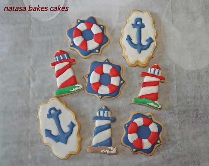 Nautical themed cookies