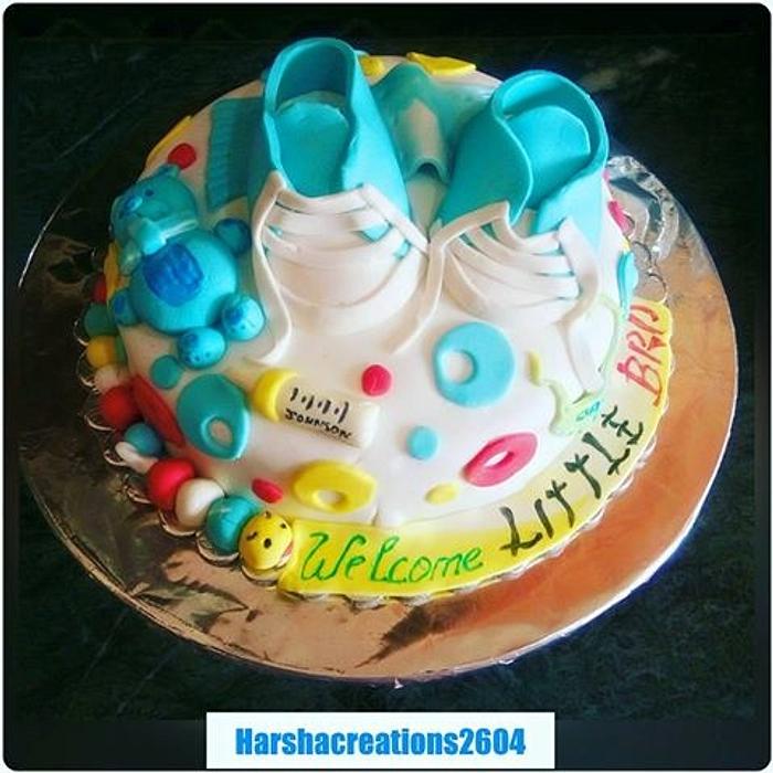 welcome of baby boy cake 