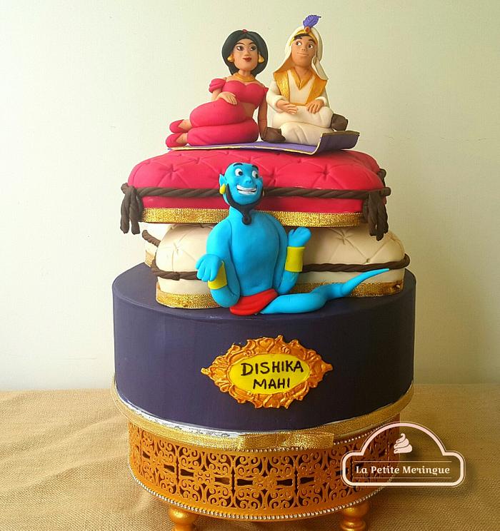 Amazon.com: Happy Birthday Genie & Aladdin Inspired Acrylic Hand Painted  Cake Topper : Everything Else