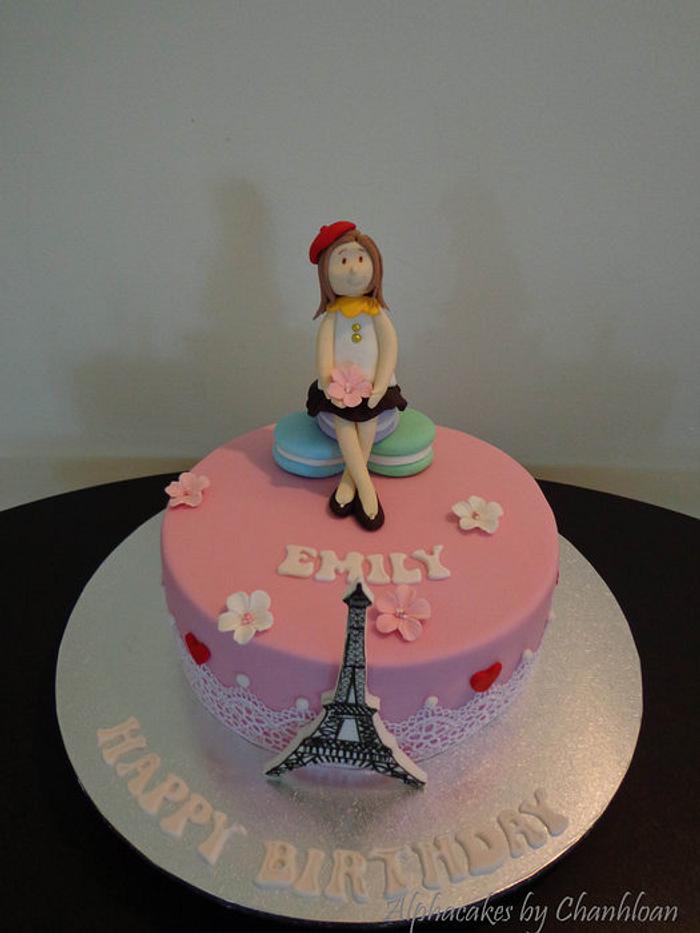 parisian themed cake