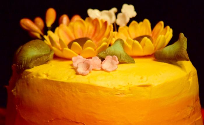 Sunflower ombré cake