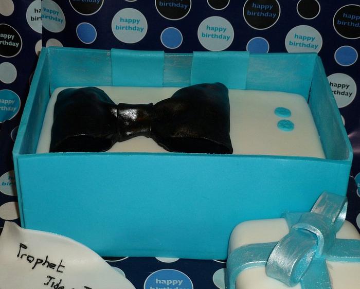 Bow tie box cake.